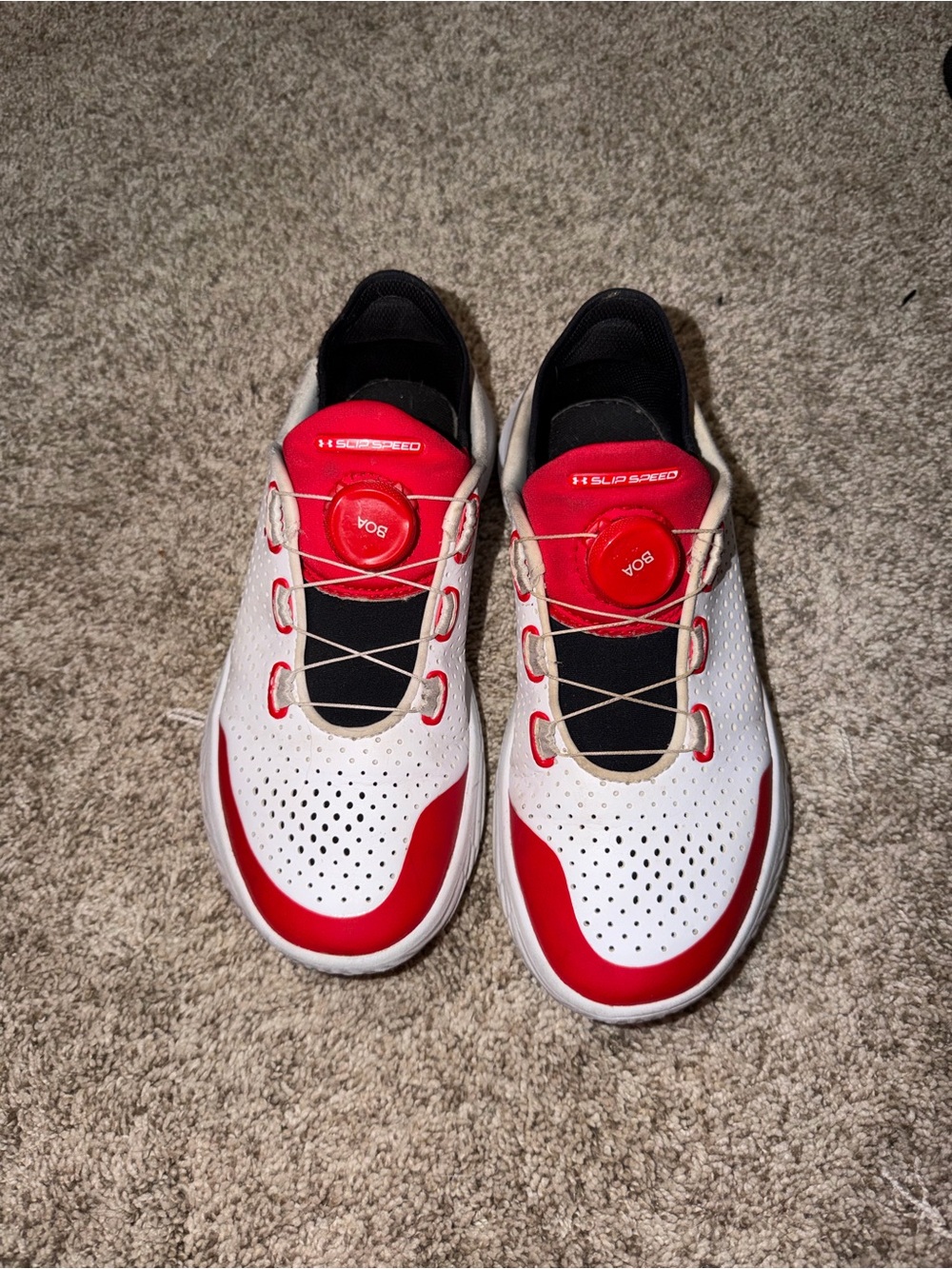 Under Armour White and Red Performance Training Shoes
